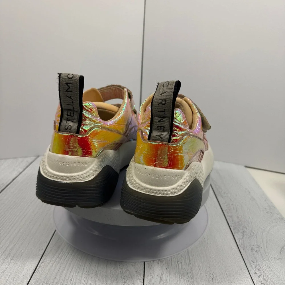Stella McCartney Eclypse Holographic Platform‎ Sneakers Multi Velcro Womens 6